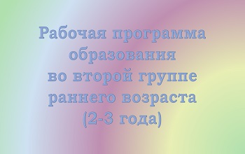 Рабочая программа образования детей 2-3 лет