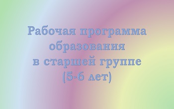 Рабочая программа образования детей 5-6 лет